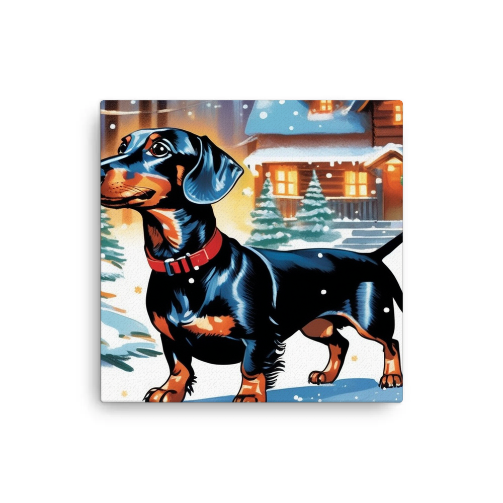 PugMug Custom Black Dachshund Canvas