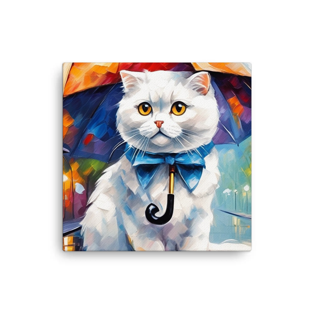 PugMug Custom White Scottish Fold Cat Canvas