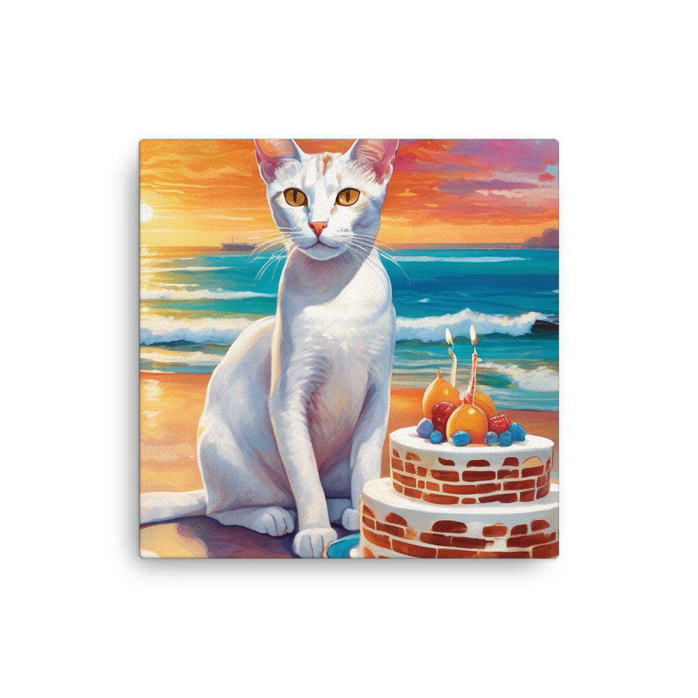 PugMug Custom White Abyssinian Cat Canvas