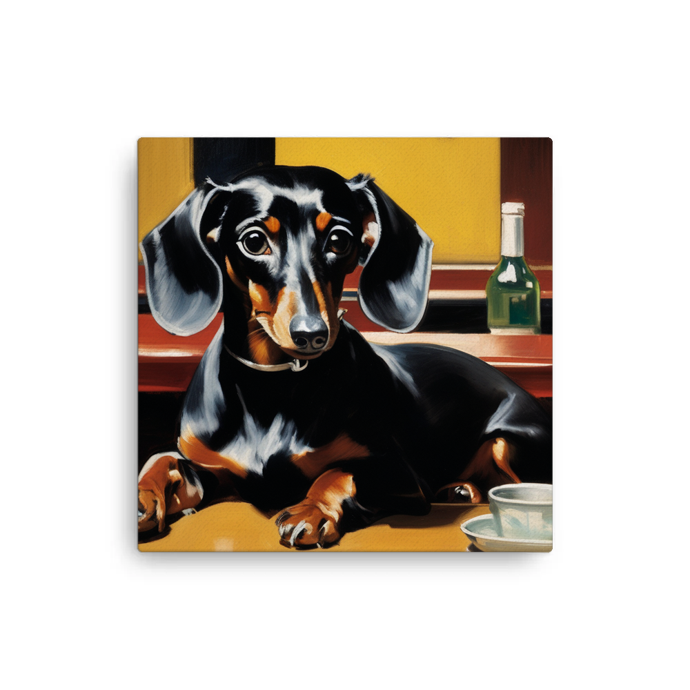 PugMug Custom Black Dachshund Canvas