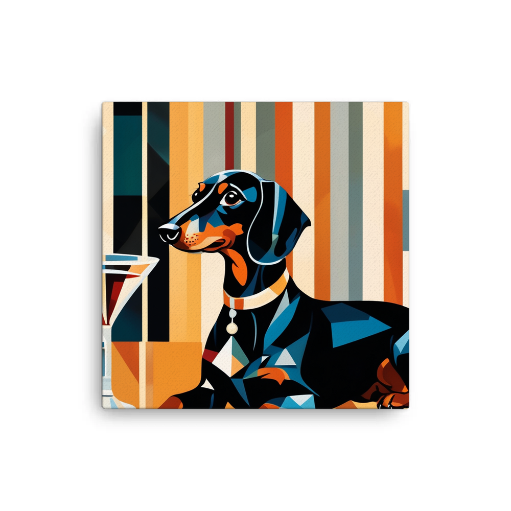 PugMug Custom Black Dachshund Canvas