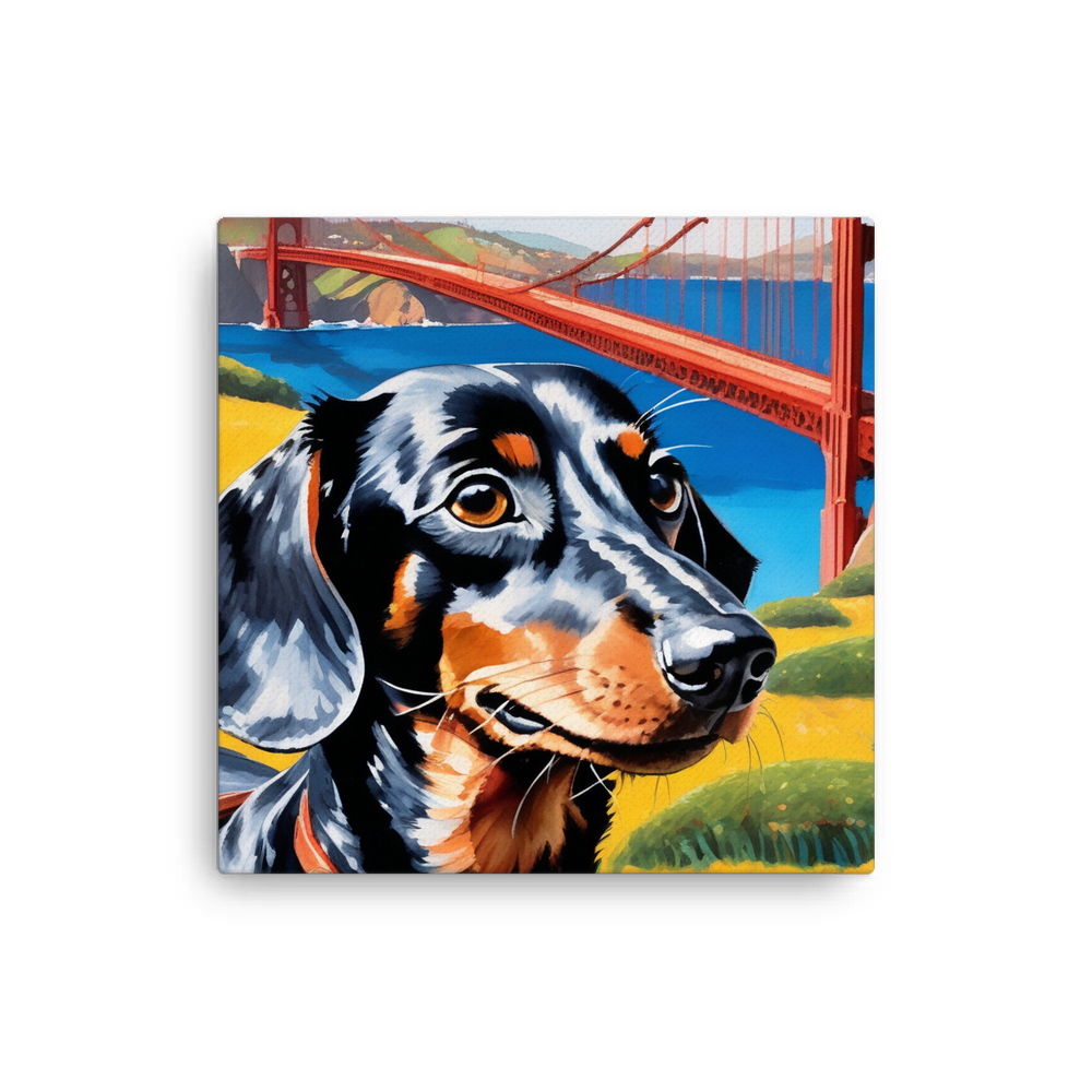 PugMug Custom Black Dachshund Canvas