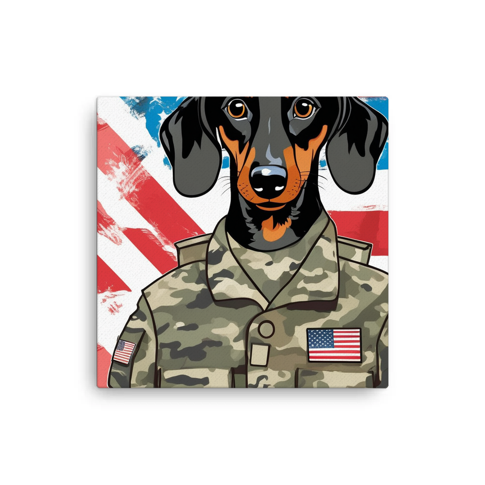 PugMug Custom Black Dachshund Canvas