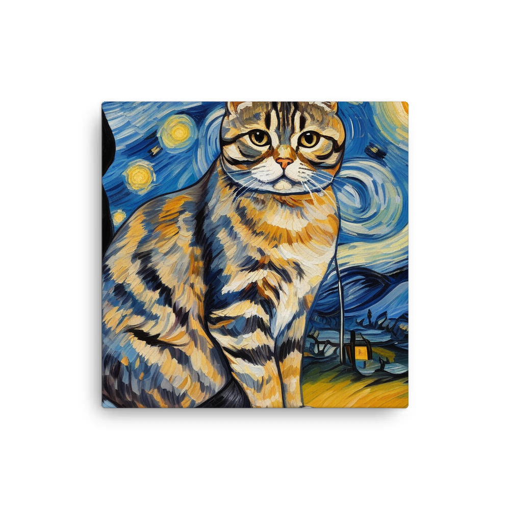 PugMug Custom Tabby Scottish Fold Cat Canvas