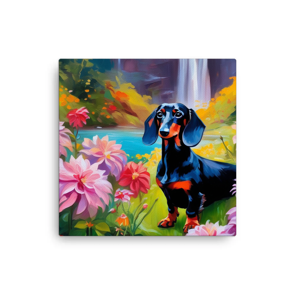PugMug Custom Black Dachshund Canvas