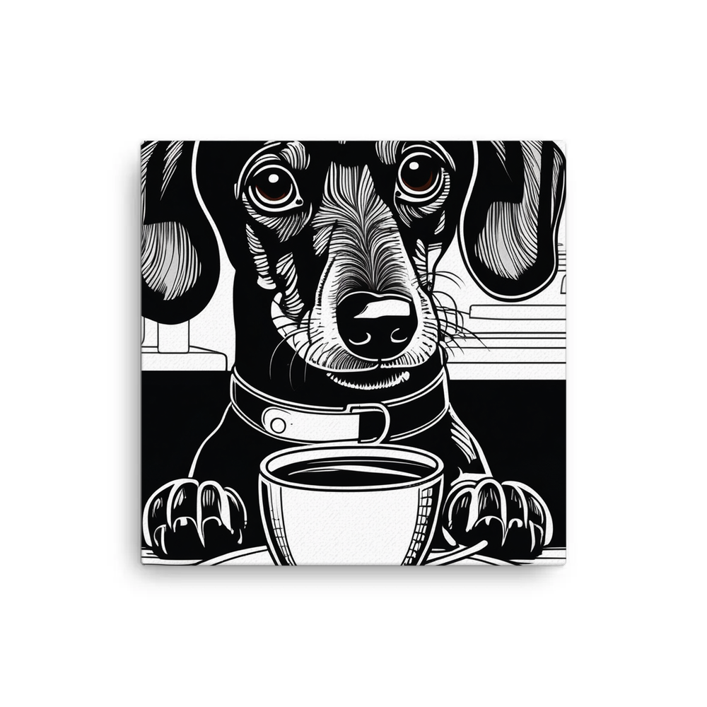 PugMug Custom Black Dachshund Canvas