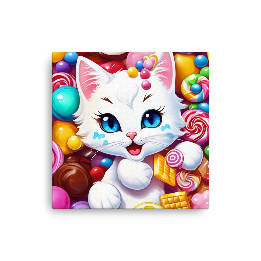 PugMug Custom White Companion Cat Canvas