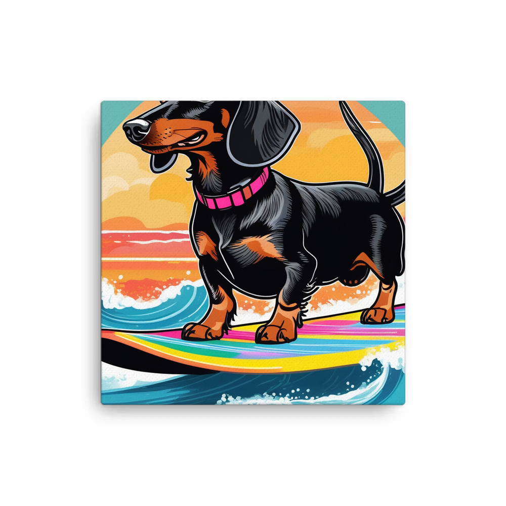 PugMug Custom Black Dachshund Canvas