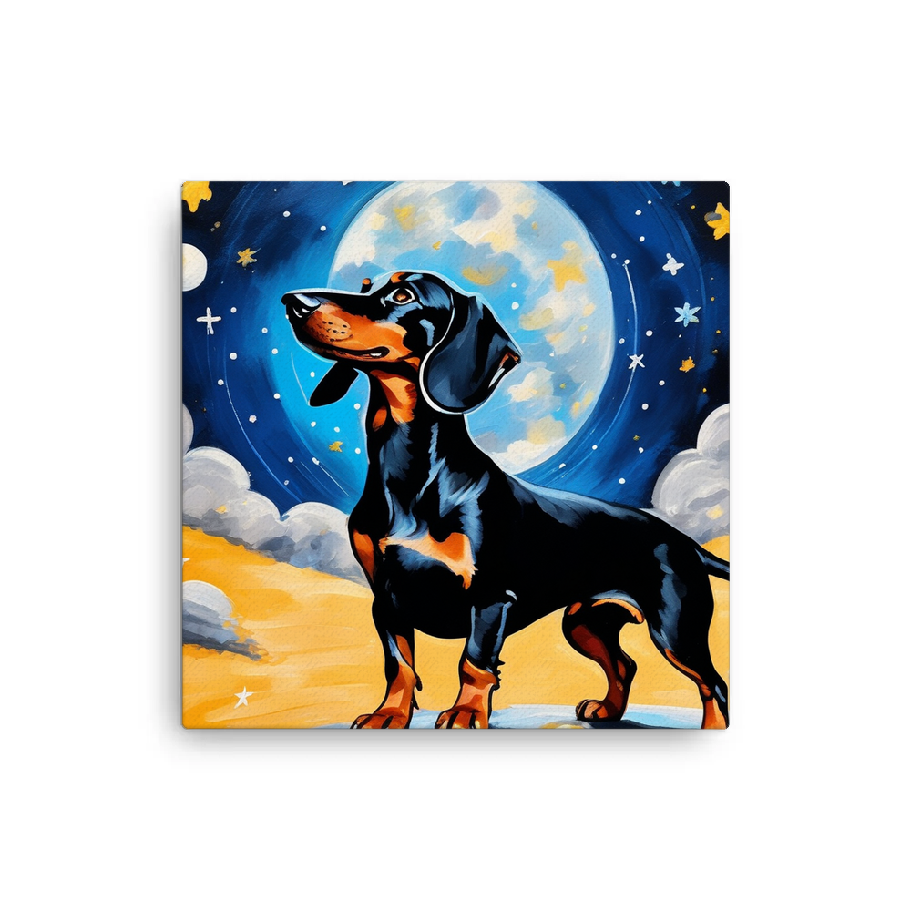 PugMug Custom Black Dachshund Canvas