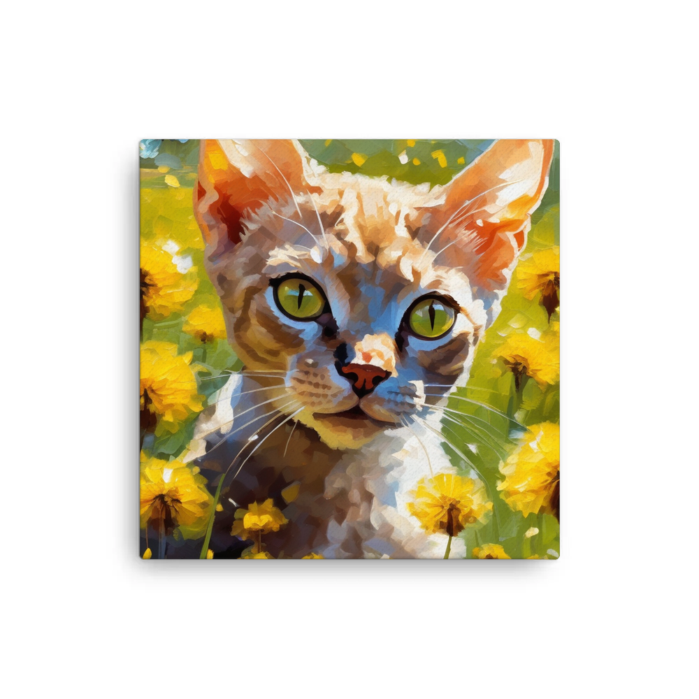 PugMug Custom Tabby Devon Rex Cat Canvas