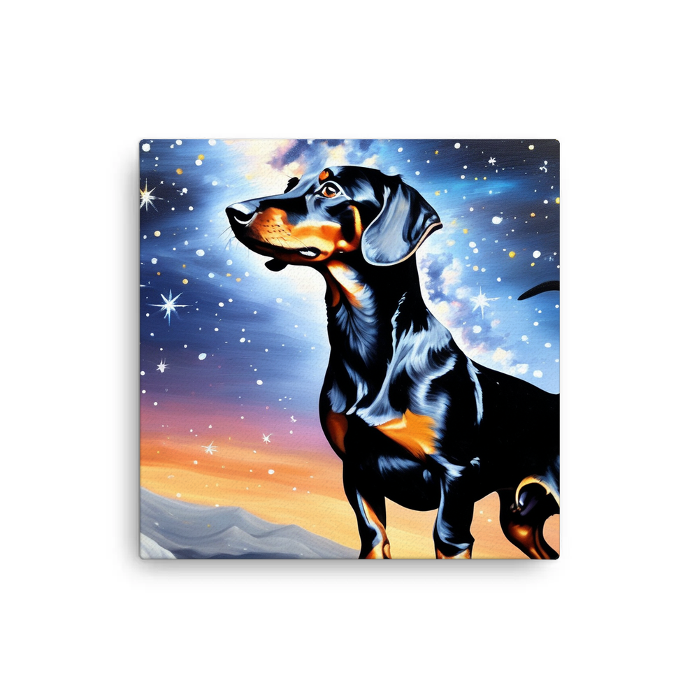 PugMug Custom Black Dachshund Canvas