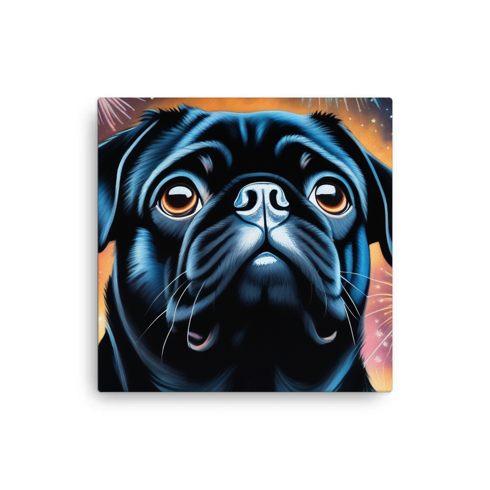 PugMug Custom Black Pug Canvas