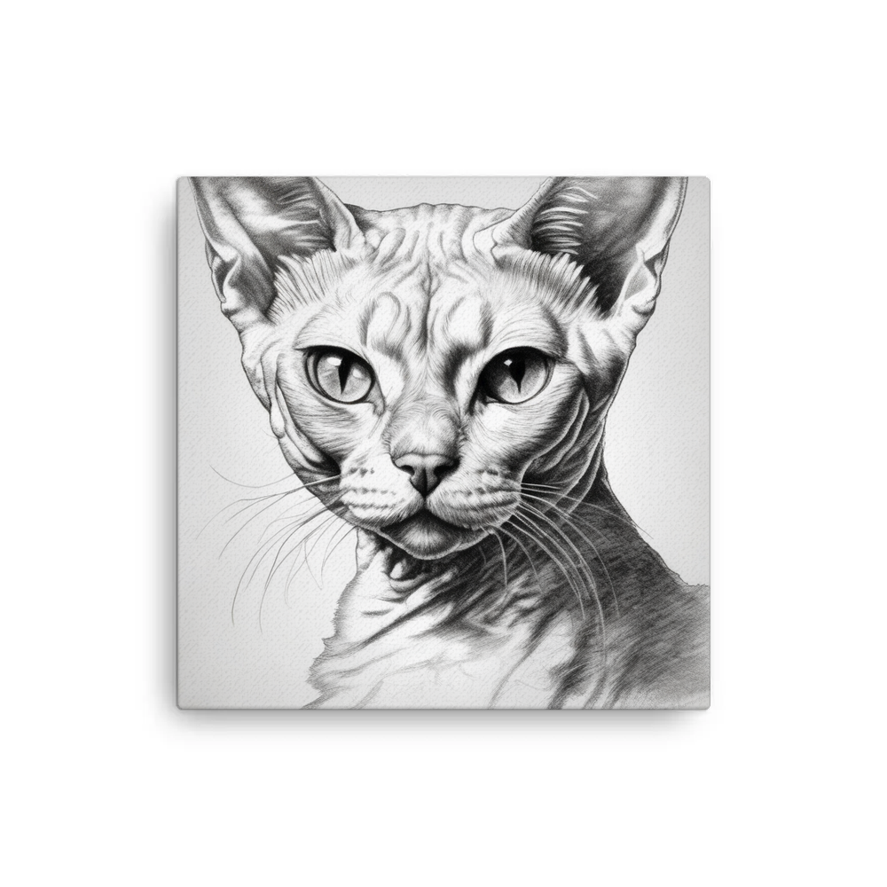 PugMug Custom White Devon Rex Cat Canvas
