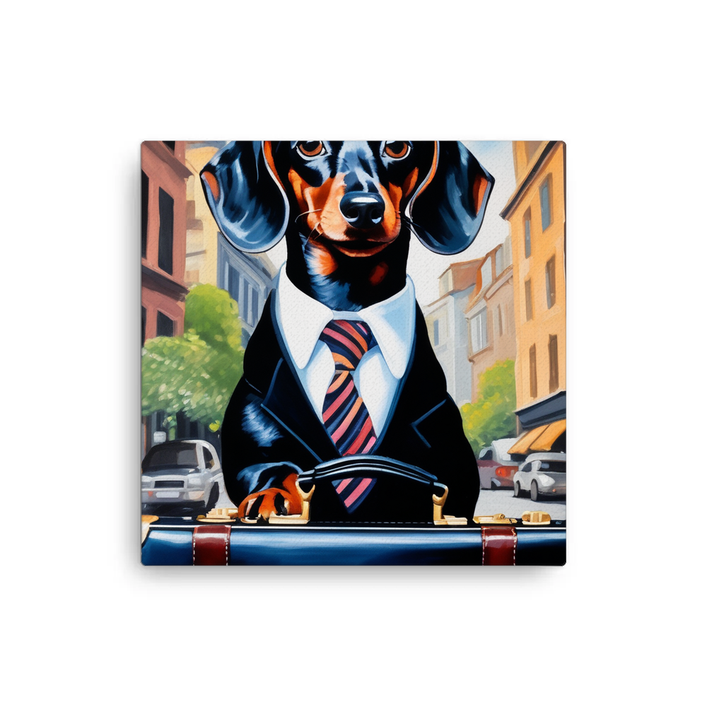 PugMug Custom Black Dachshund Canvas