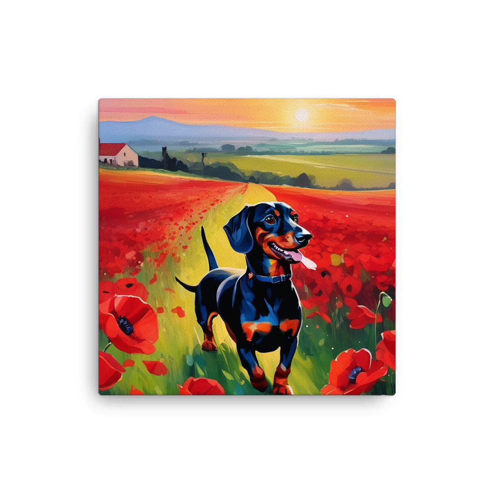 PugMug Custom Black Dachshund Canvas