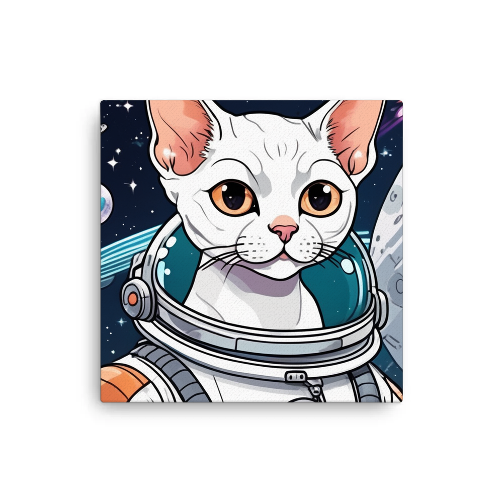 PugMug Custom White Devon Rex Cat Canvas