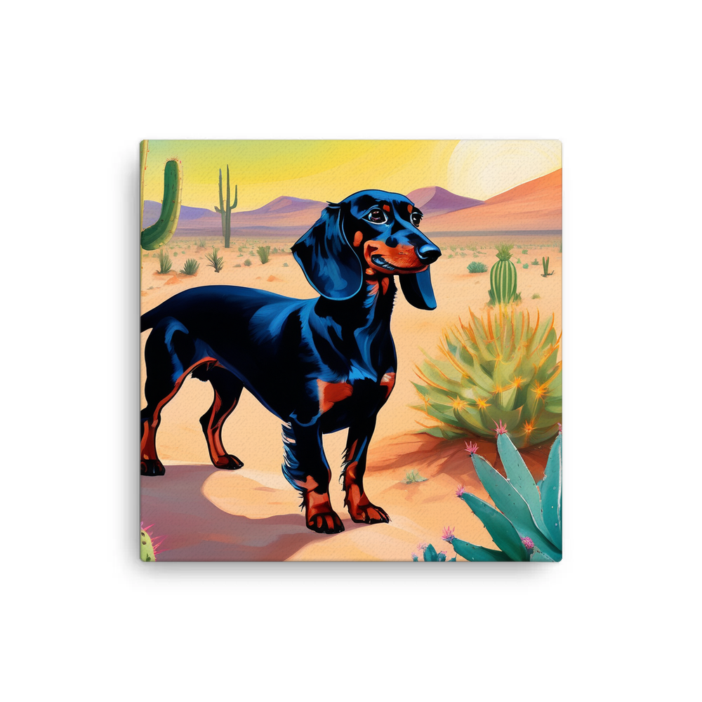 PugMug Custom Black Dachshund Canvas
