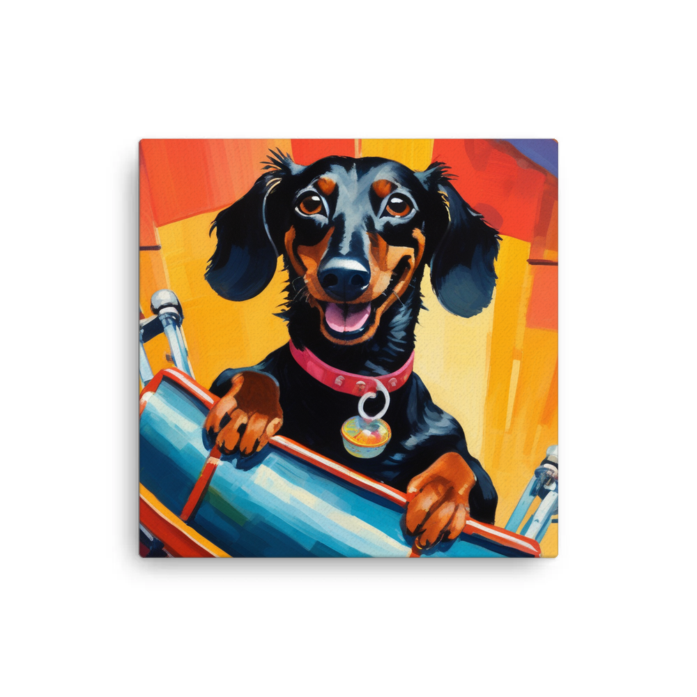 PugMug Custom Black Dachshund Canvas