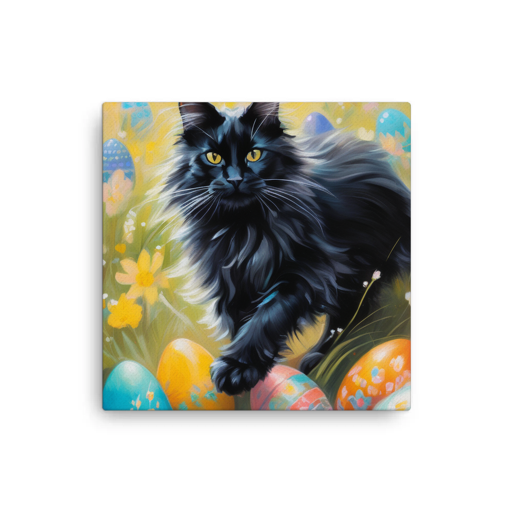 PugMug Custom Black Maine Coon Cat Canvas