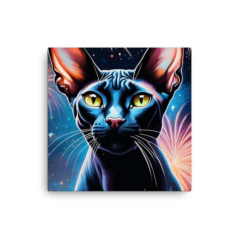 PugMug Custom Black Sphynx Cat Canvas
