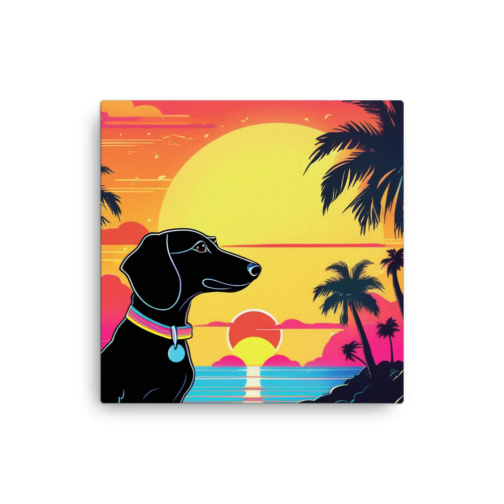 PugMug Custom Black Dachshund Canvas