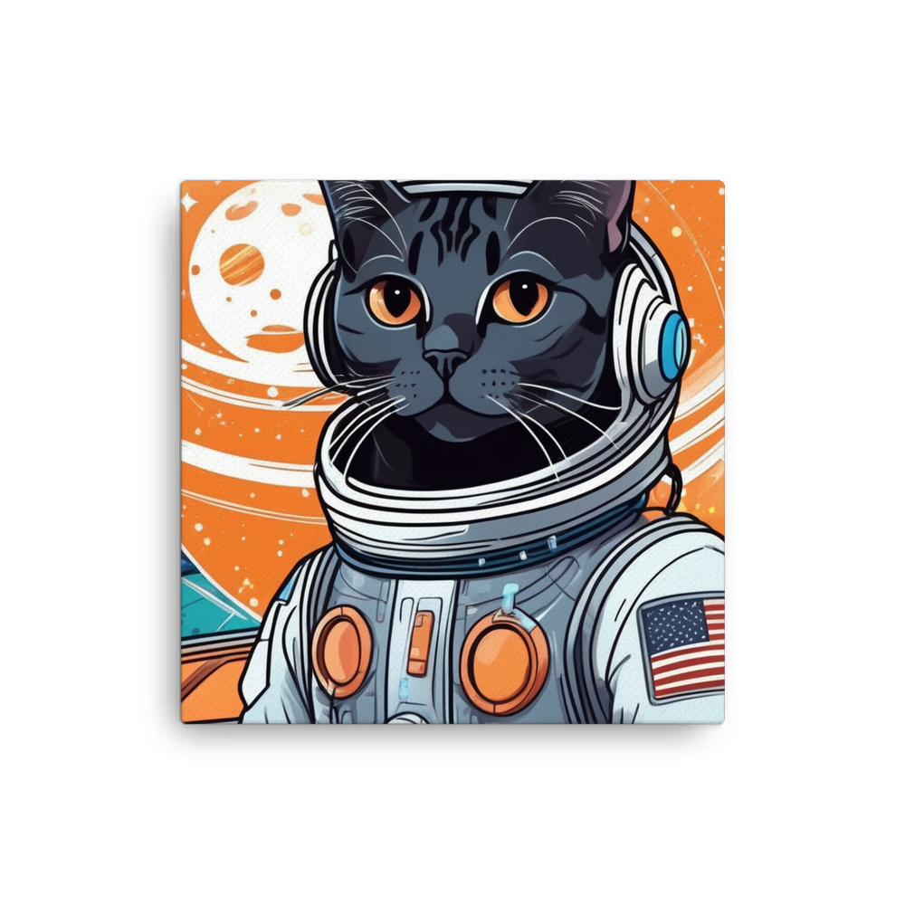 PugMug Custom Black American Shorthair Cat Canvas