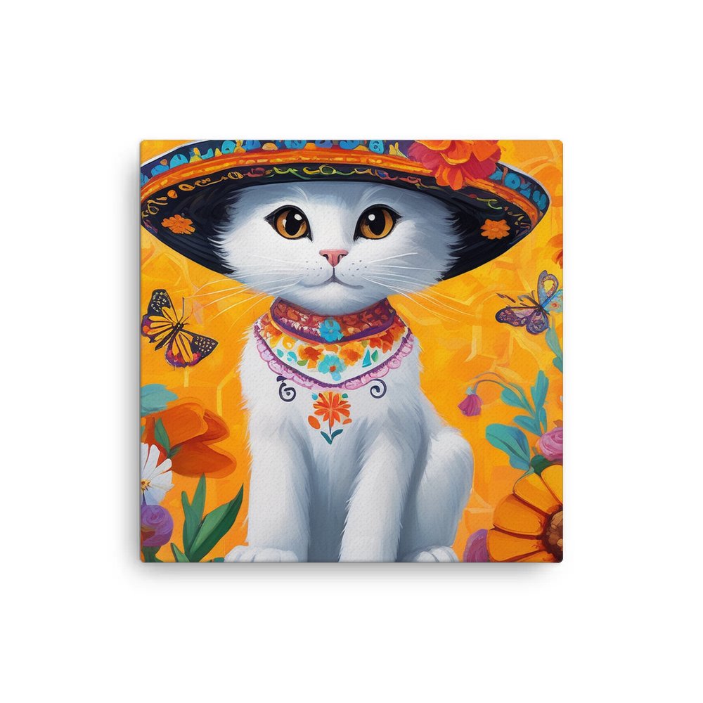 PugMug Custom White Companion Cat Canvas