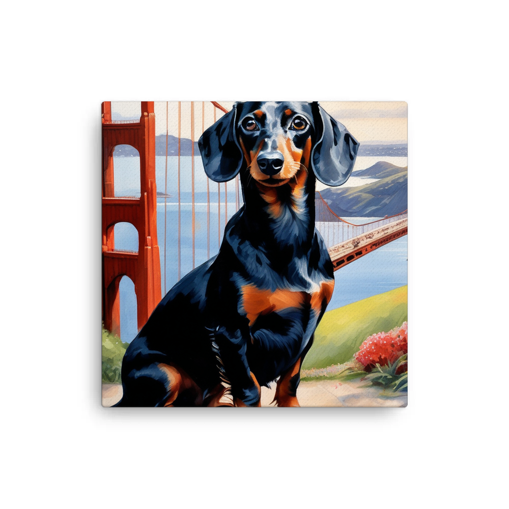 PugMug Custom Black Dachshund Canvas