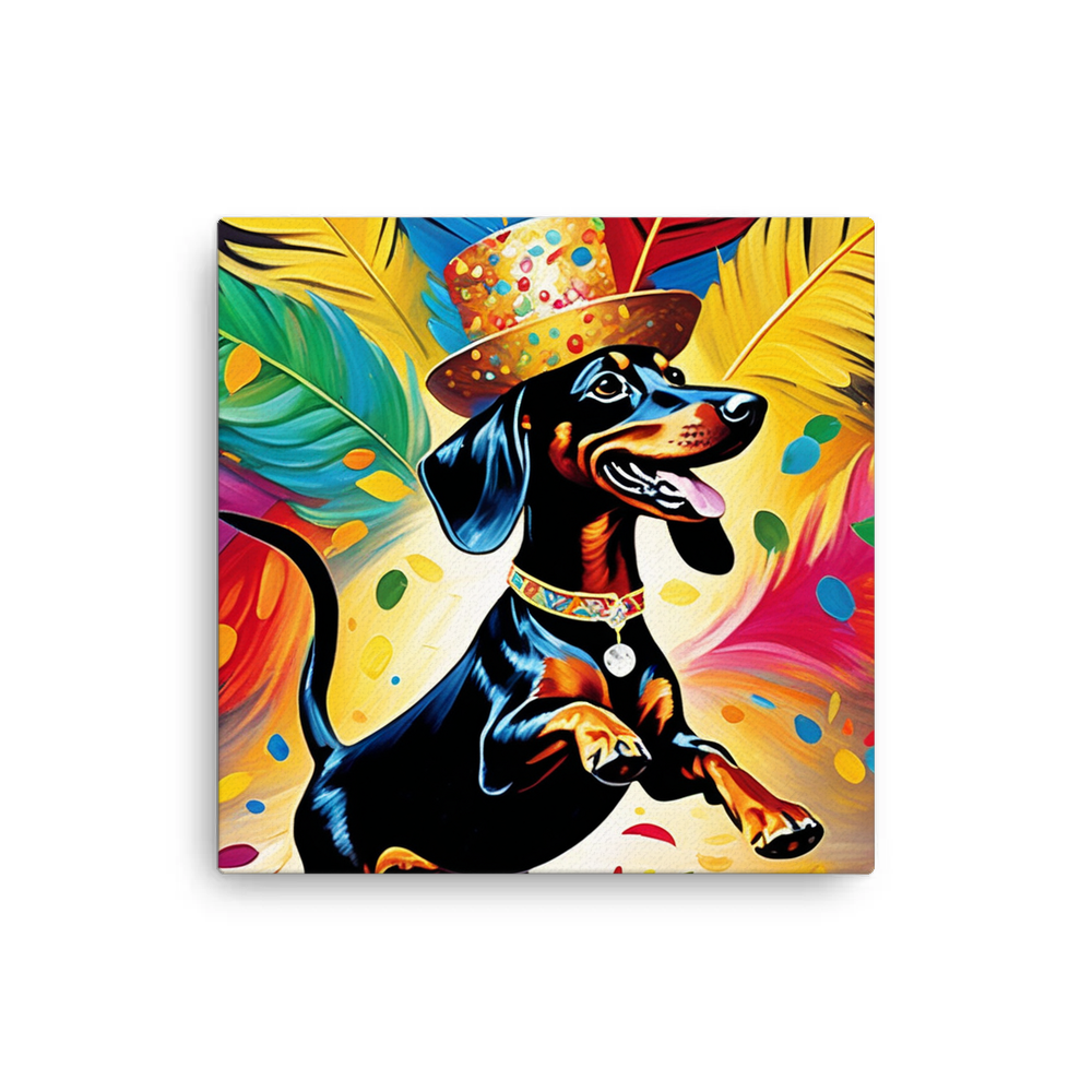 PugMug Custom Black Dachshund Canvas