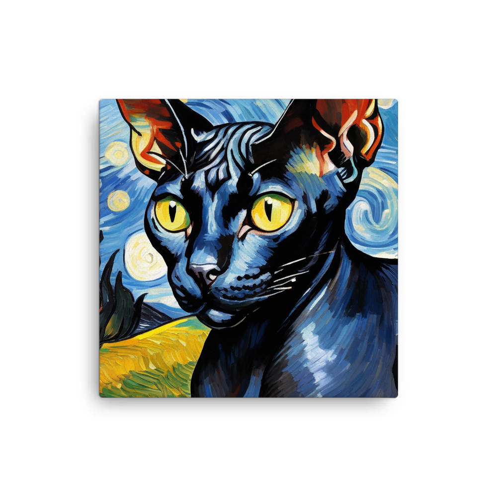 PugMug Custom Black Sphynx Cat Canvas