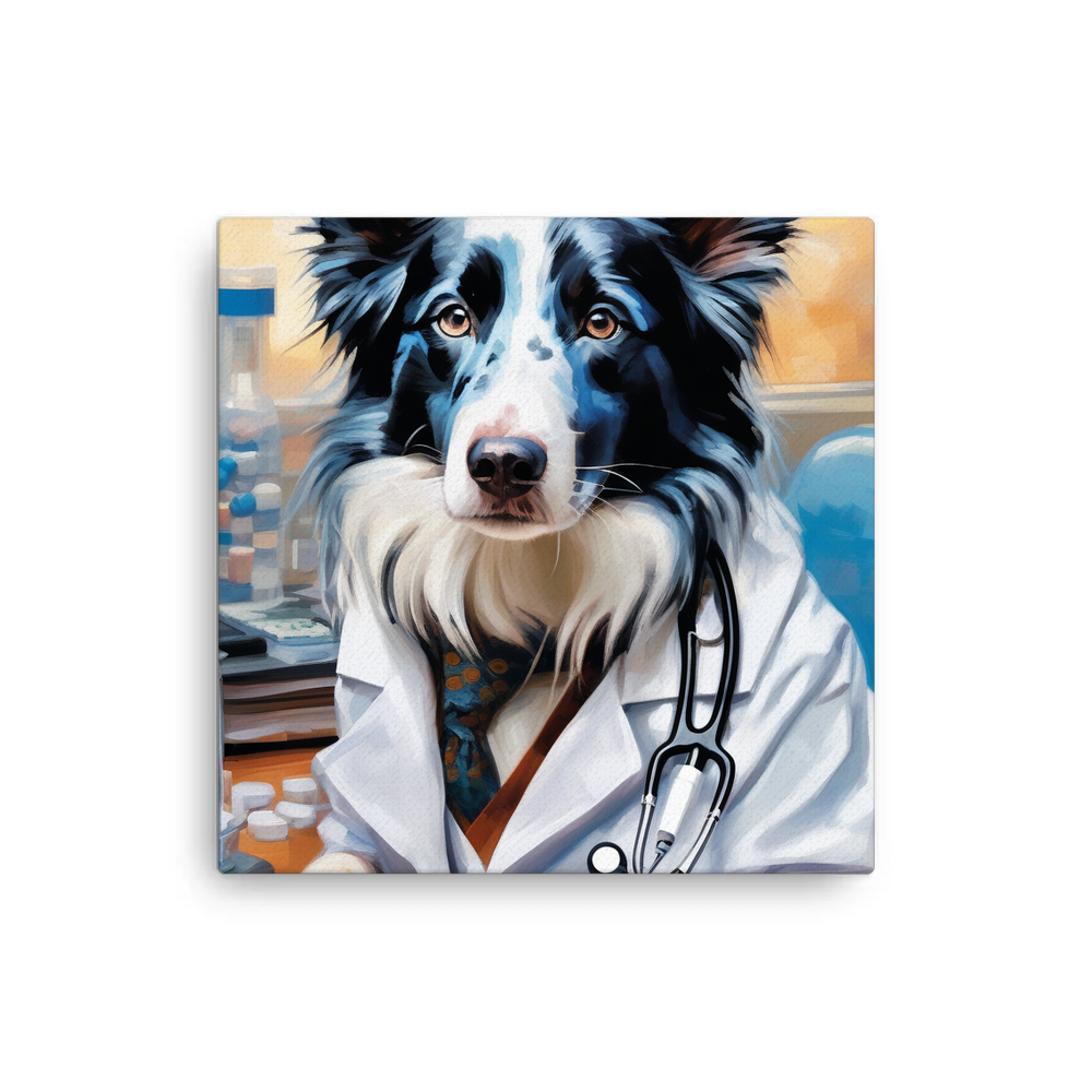 PugMug Custom Blue Merle Border Collie Canvas