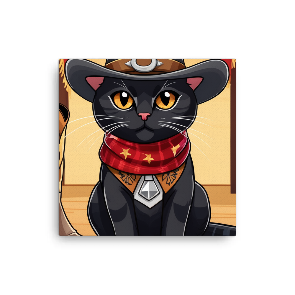 PugMug Custom Black American Shorthair Cat Canvas