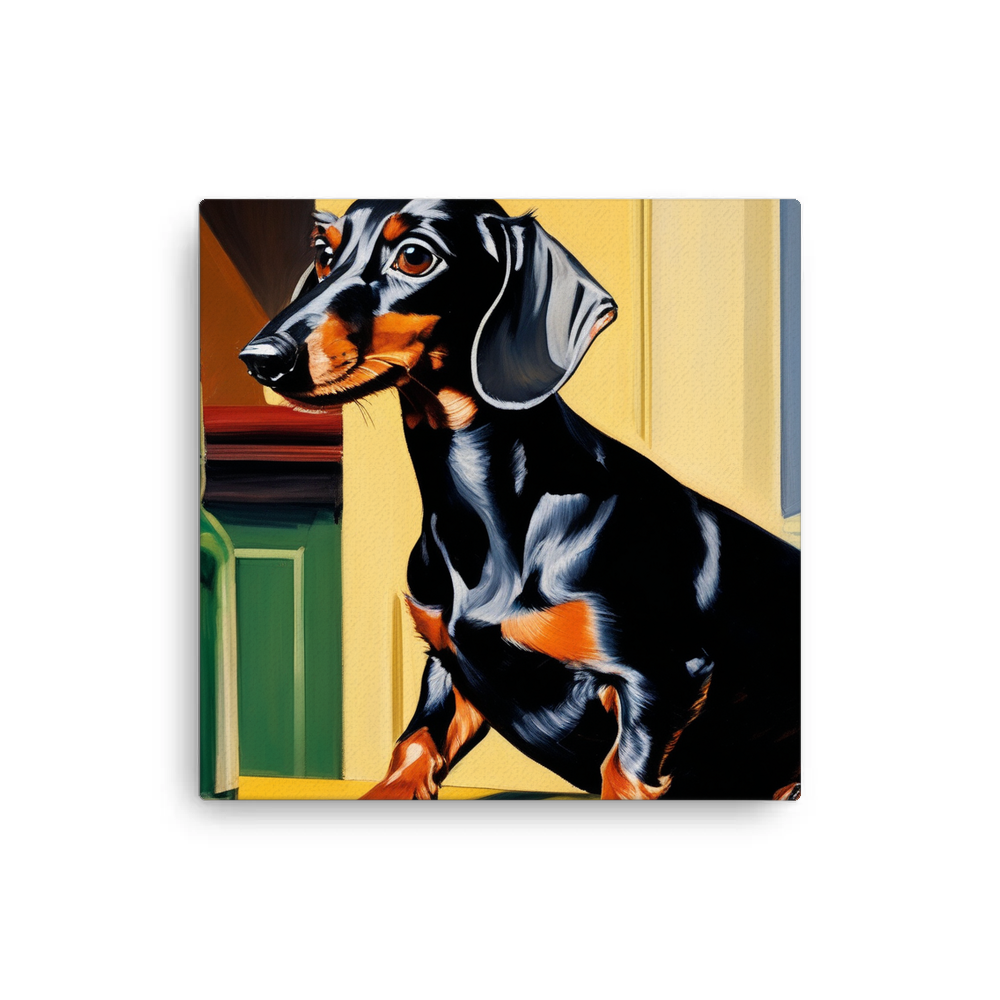 PugMug Custom Black Dachshund Canvas
