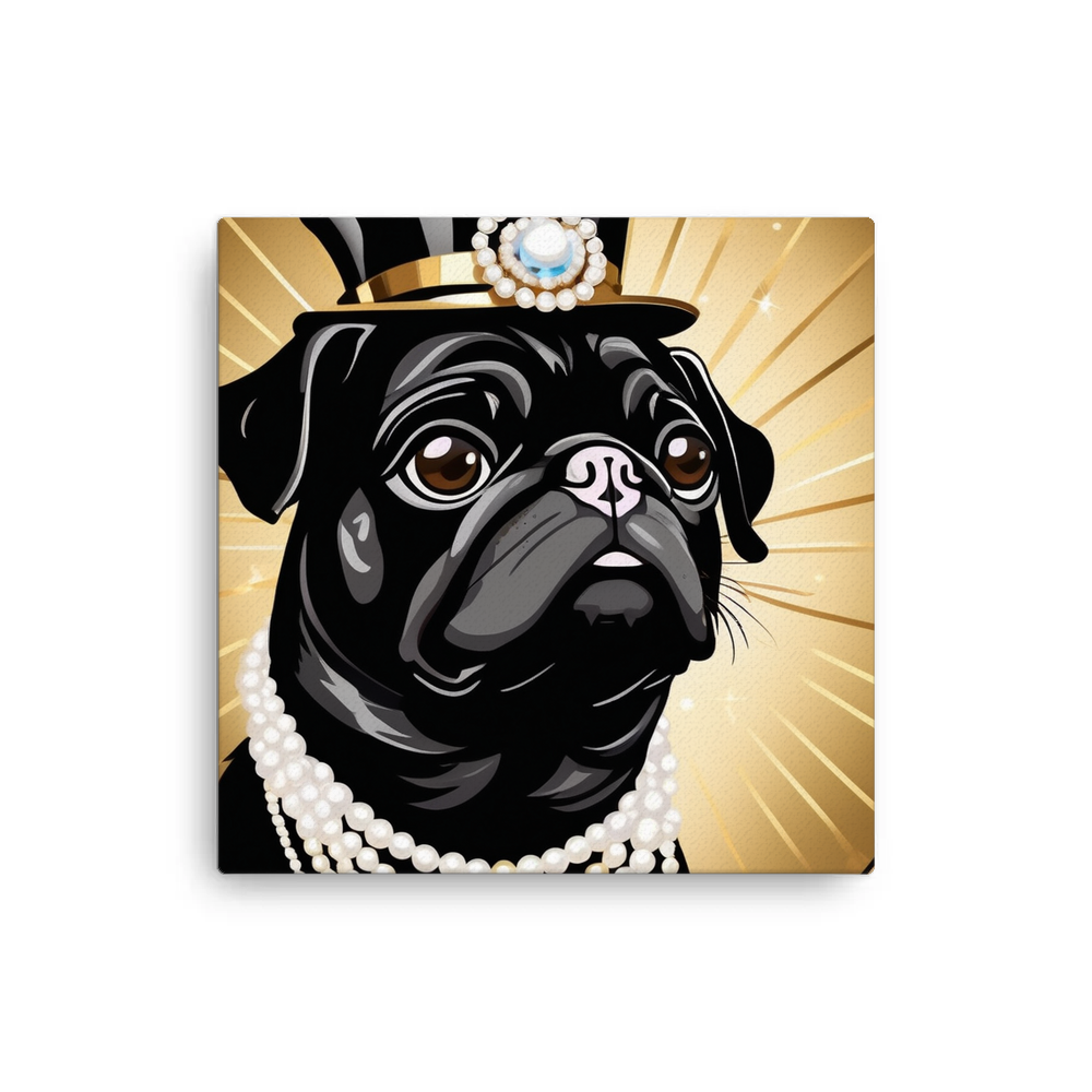 PugMug Custom Black Pug Canvas