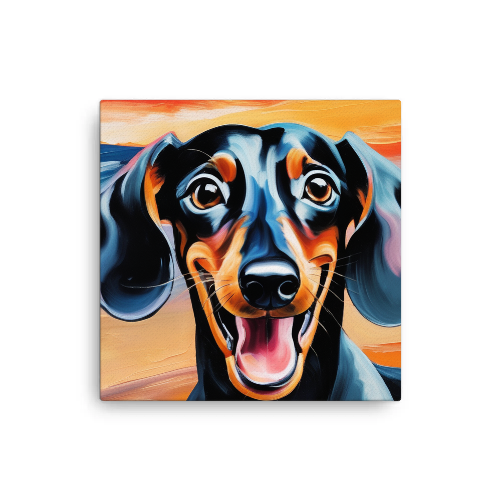PugMug Custom Black Dachshund Canvas