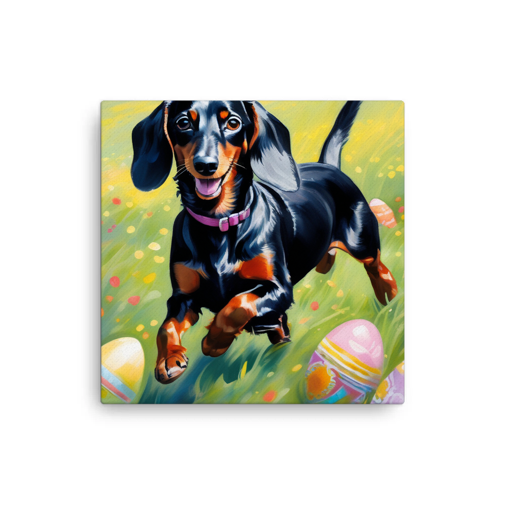 PugMug Custom Black Dachshund Canvas