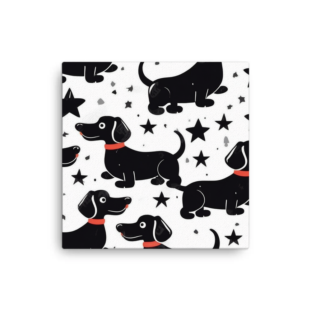 PugMug Custom Black Dachshund Canvas