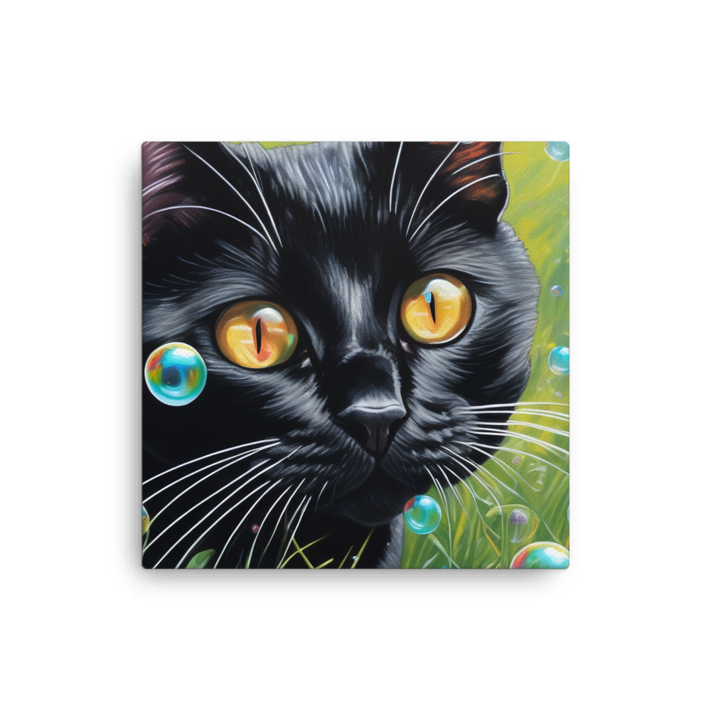 PugMug Custom Black American Shorthair Cat Canvas