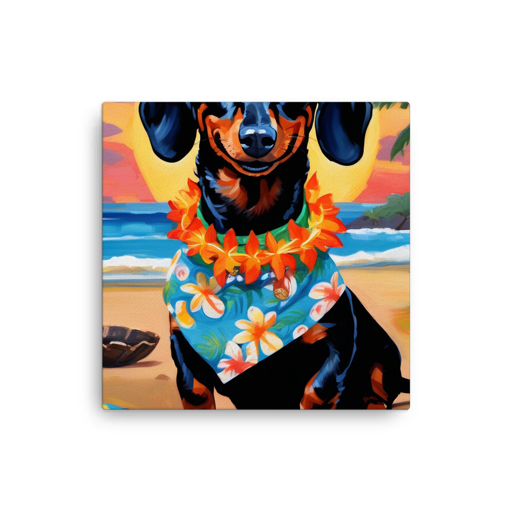 PugMug Custom Black Dachshund Canvas