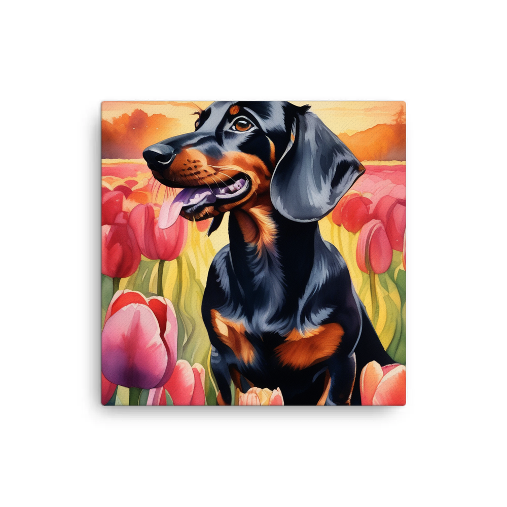 PugMug Custom Black Dachshund Canvas