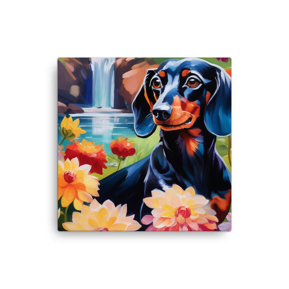PugMug Custom Black Dachshund Canvas