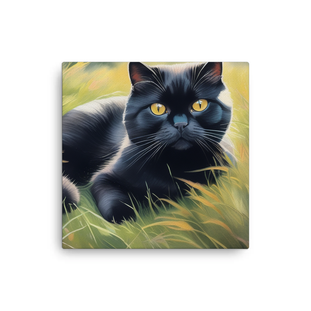 PugMug Custom Black Scottish Fold Cat Canvas