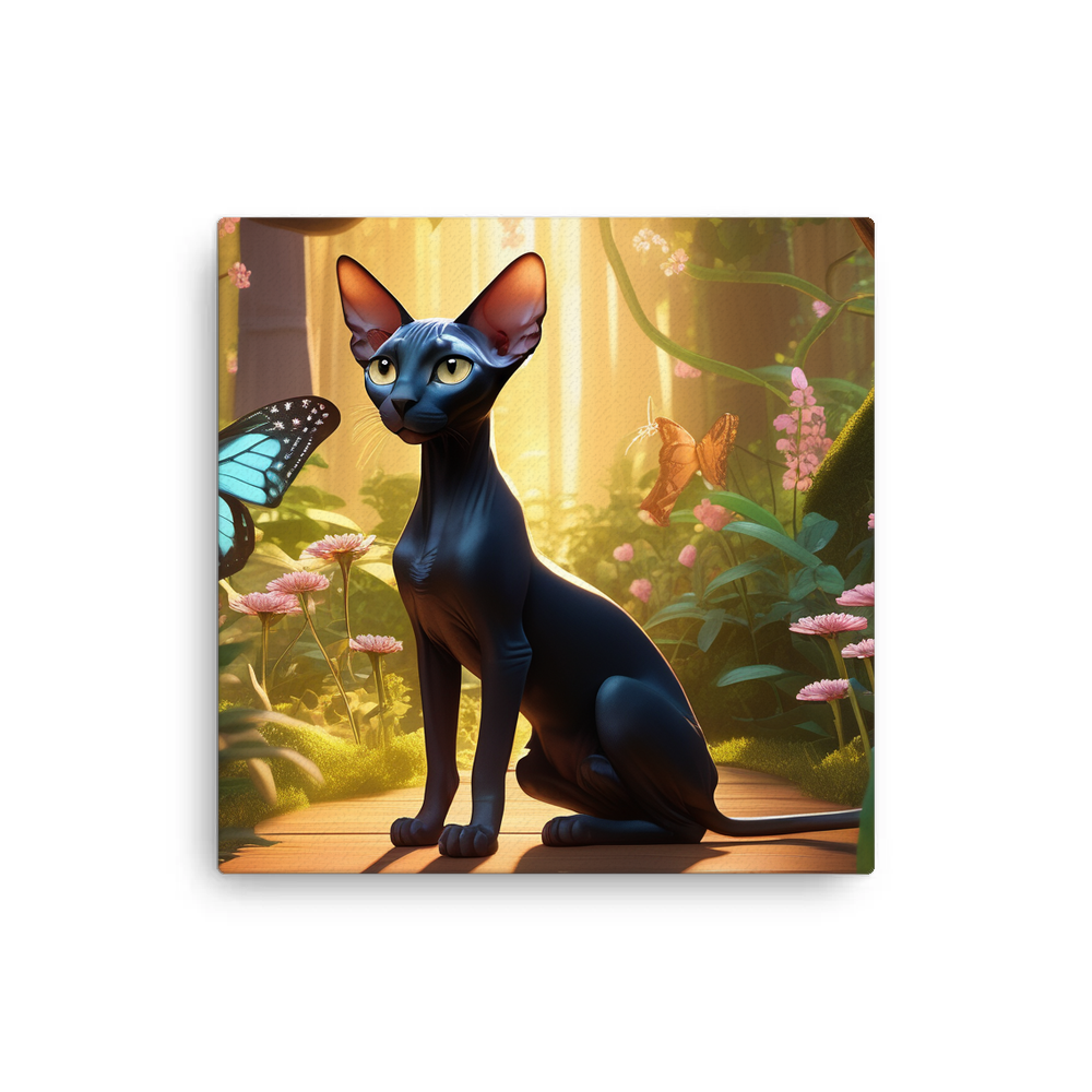 PugMug Custom Black Sphynx Cat Canvas