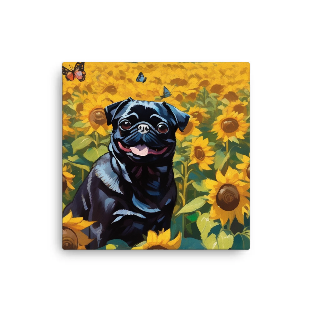 PugMug Custom Black Pug Canvas
