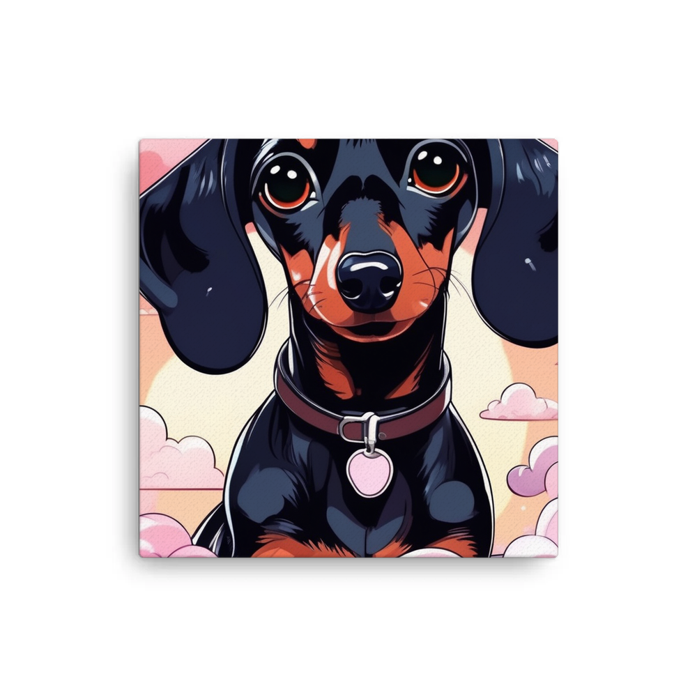 PugMug Custom Black Dachshund Canvas