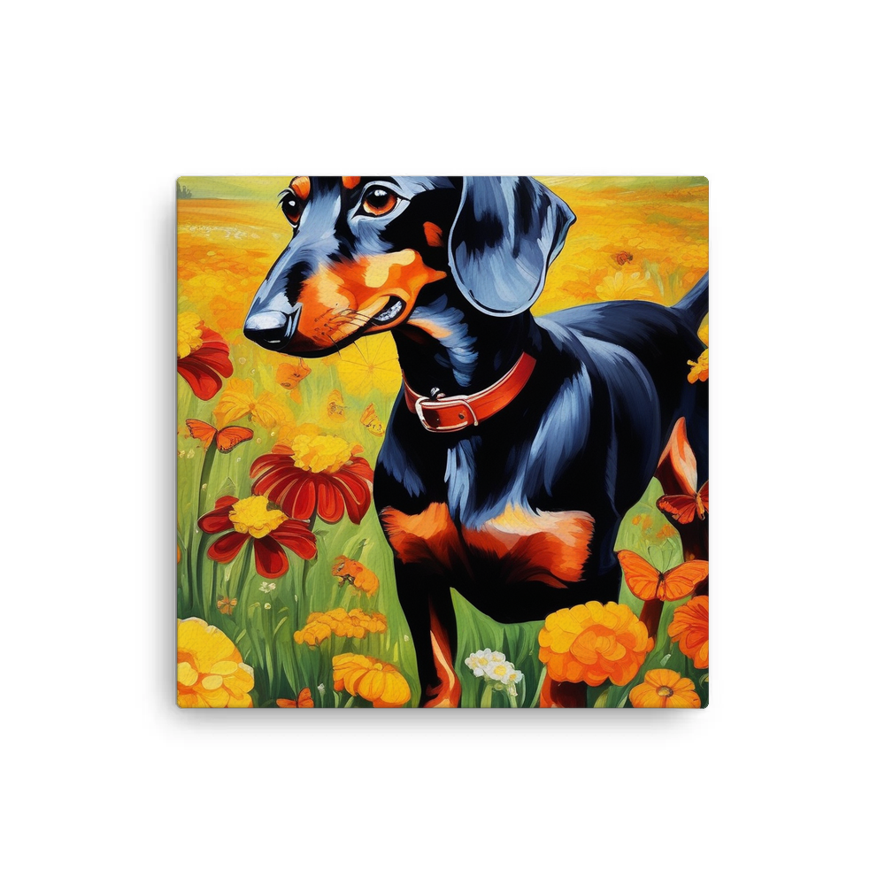 PugMug Custom Black Dachshund Canvas