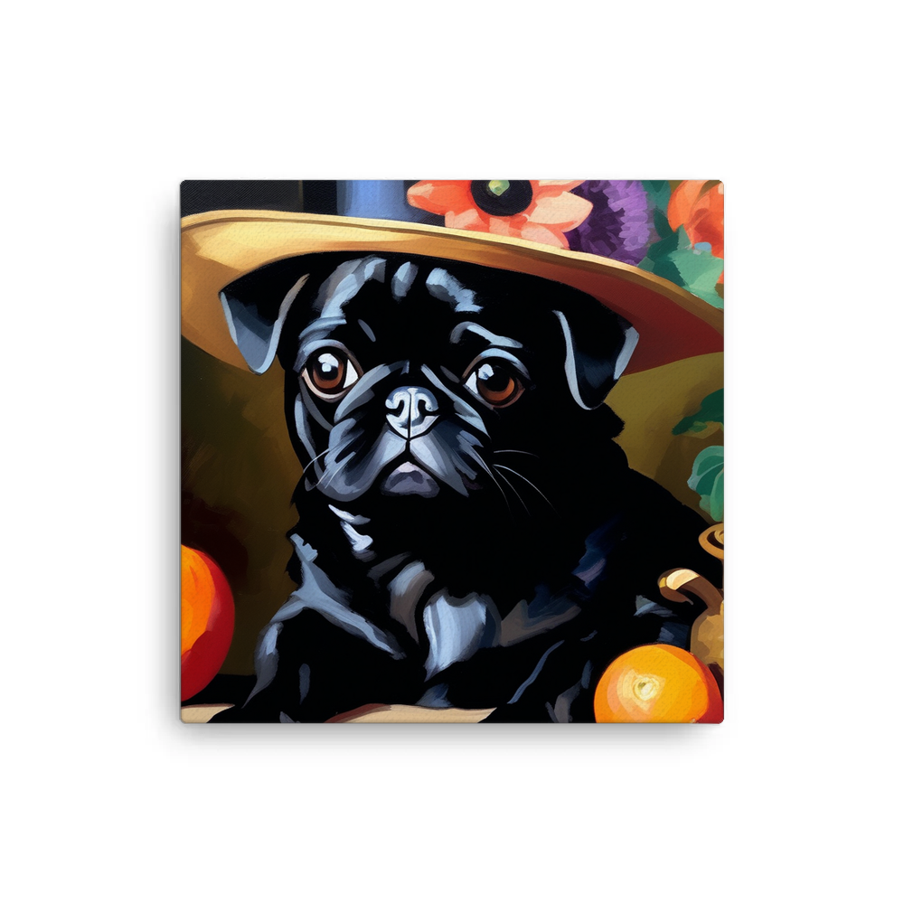 PugMug Custom Black Pug Canvas