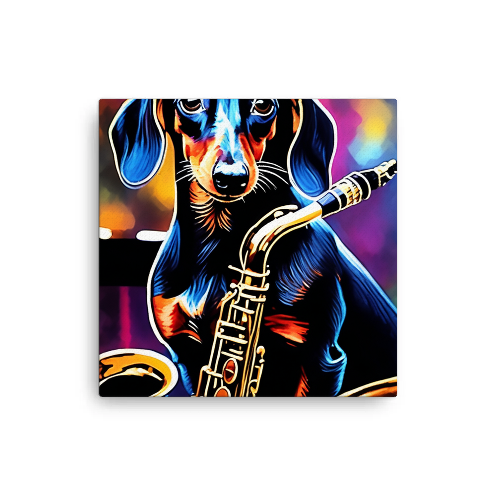 PugMug Custom Black Dachshund Canvas