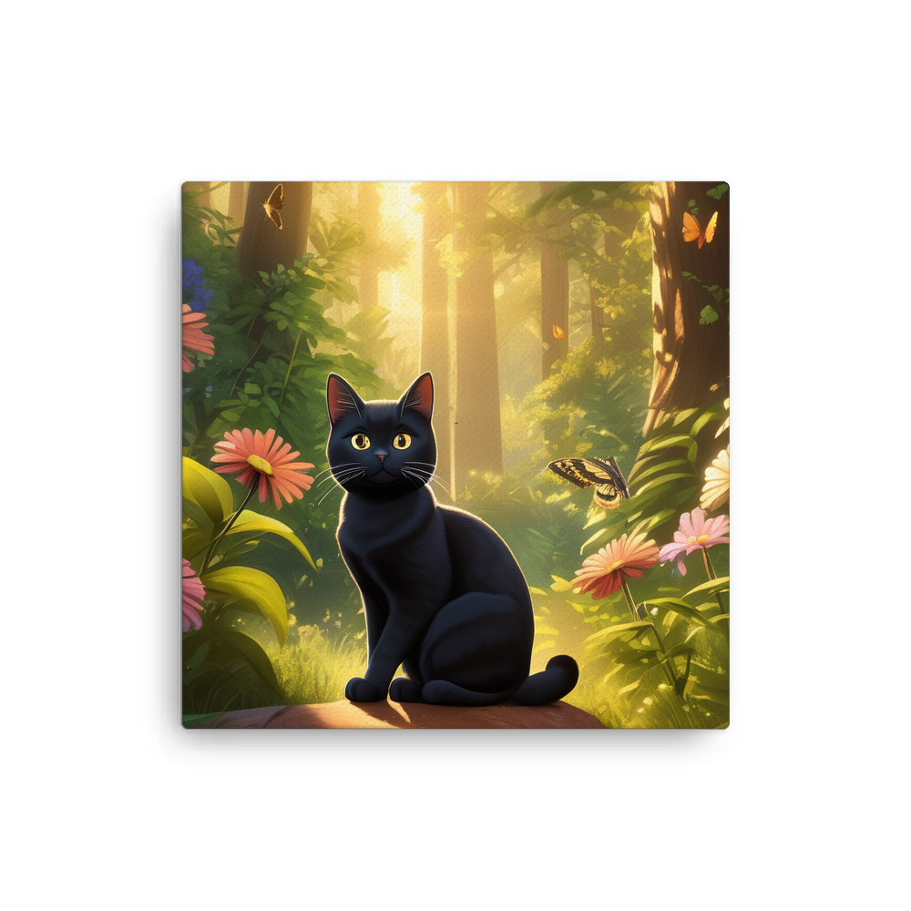 PugMug Custom Black American Shorthair Cat Canvas