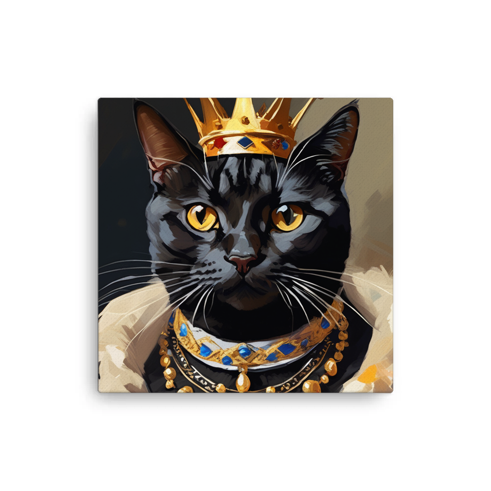 PugMug Custom Black American Shorthair Cat Canvas